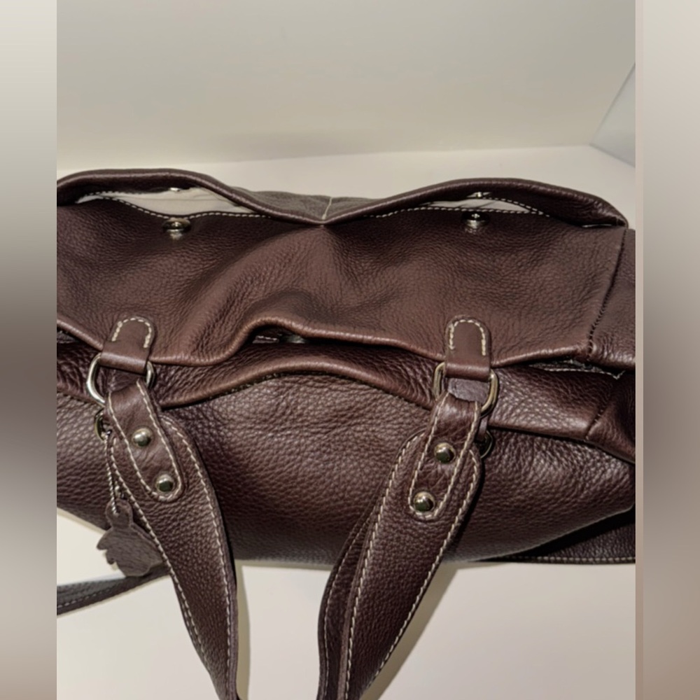 VINTAGE ROOTS VILLAGE TRIBE TOTE HOBO SHOULDER BAG BROWN PEBBLE LEATHER - Picture 7 of 16